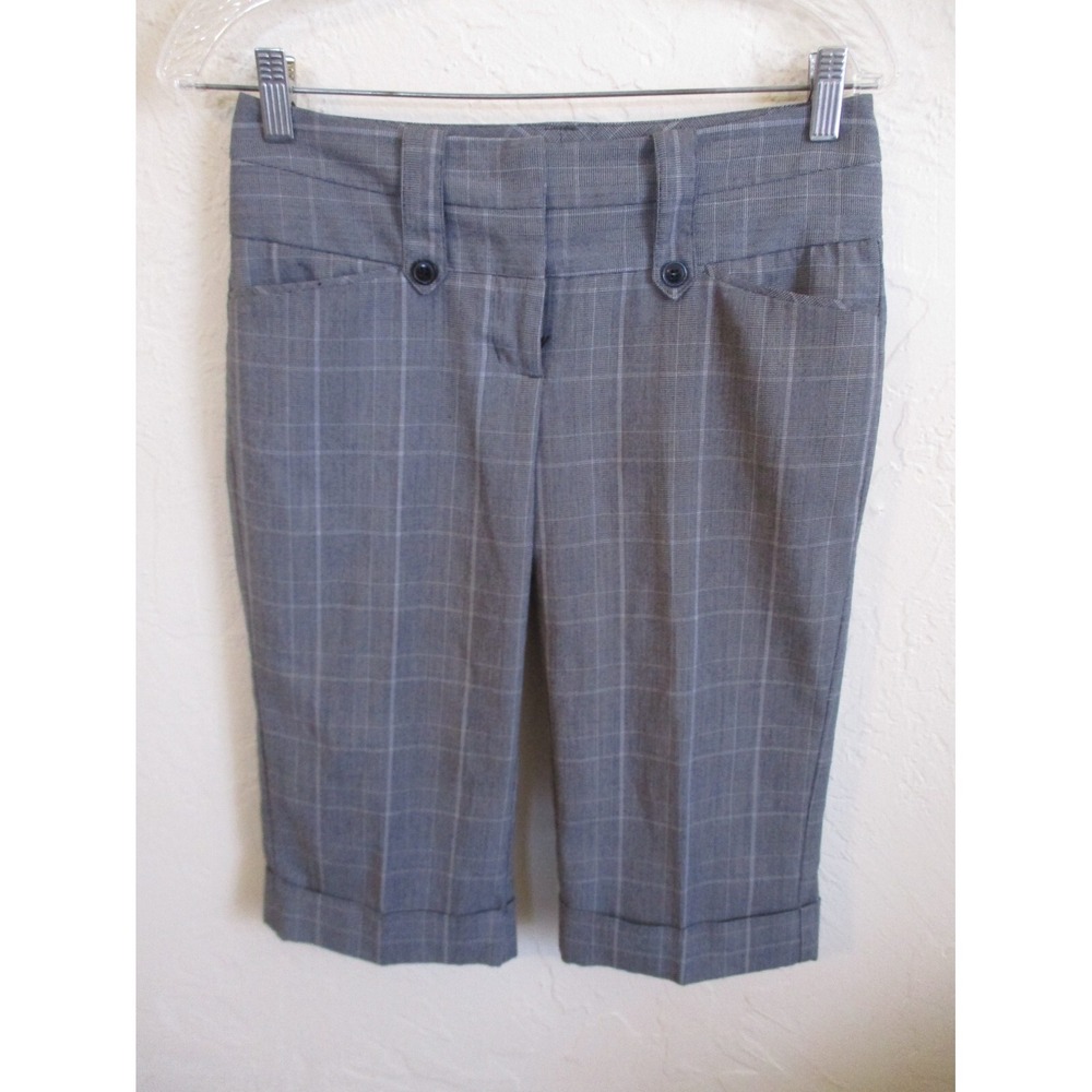 Vintage Y2K Ellemenno Capri Pants Womens Juniors Size 5 Business Plaid Cuffed